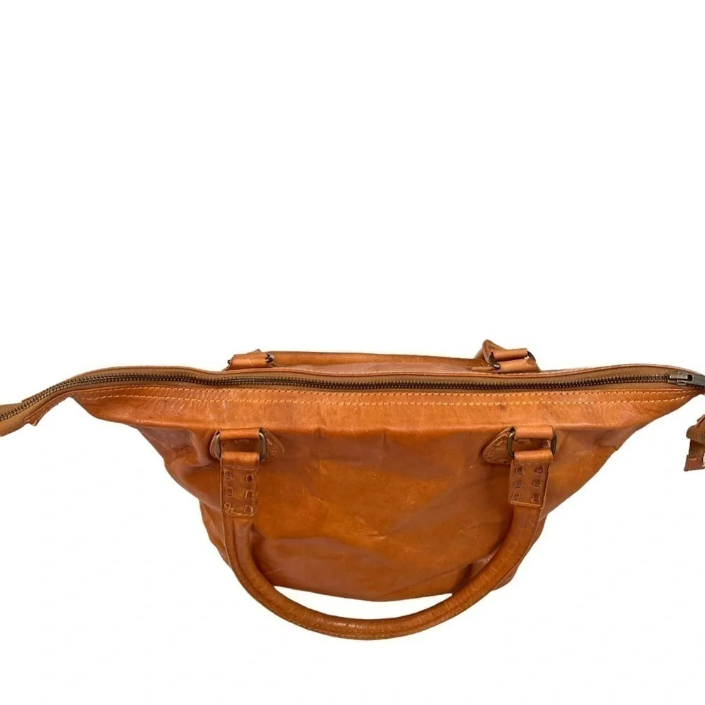 Noonday Collection Rustic Leather Artisan Bohemian Hobo Tote Purse Made In India